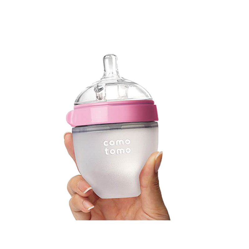 Butelka antykolkowa silikonowa COMOTOMO 150 ml Pink NEWBORN