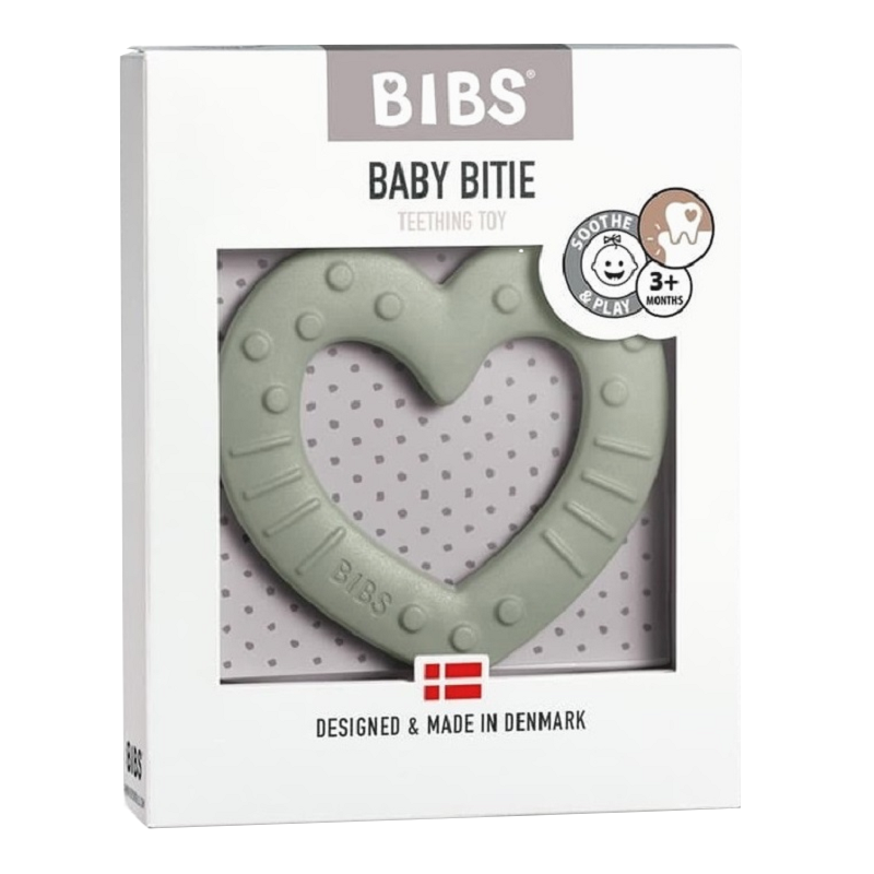 Gryzak dla niemowlaka BIBS BABY BITIE HEART SAGE